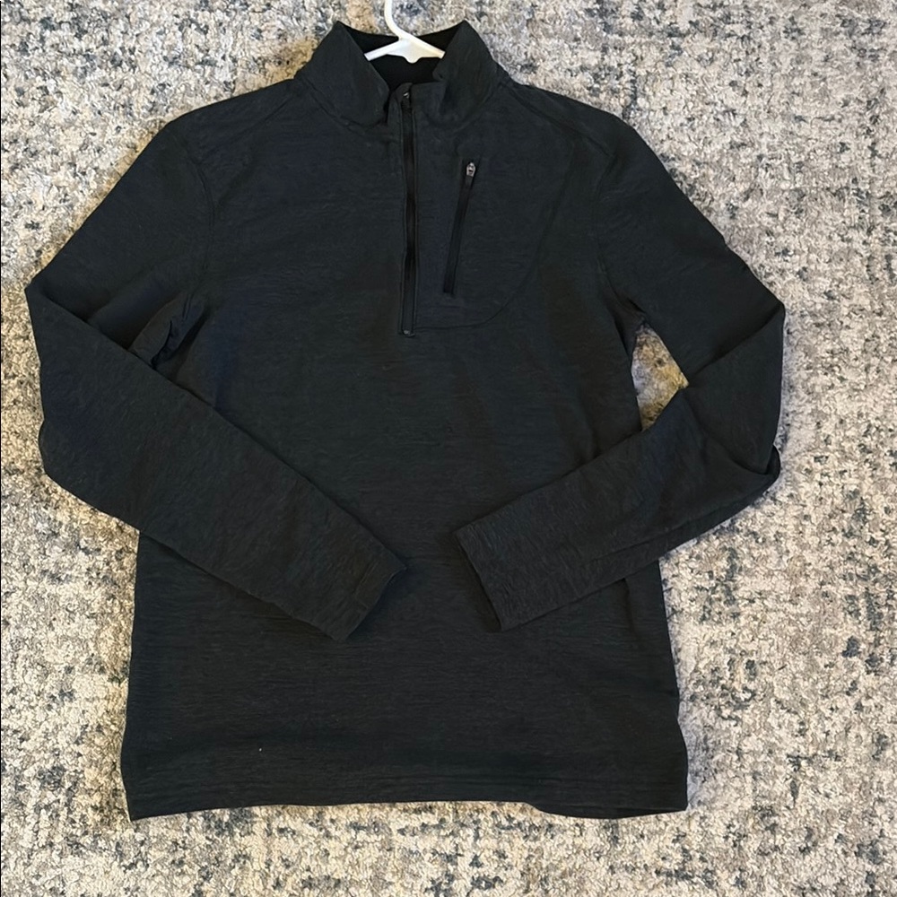 Swiss Tech Dark Green Zip Up Sweater with High Collar
